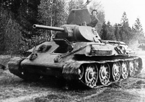 1942 version T-34/76. Note how small the two-man (commander/gunner and loader) is.