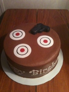 Gun cake! From CakeCentral.com.