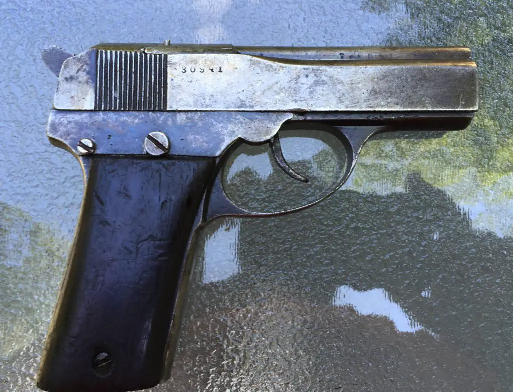 Pretty rough condition (note the pitting on the frame forward of the trigger guard. Probably why it was filed down). Serial Nº 30941 no longer bears its proofs, but is probably is one of only 1,686 7.65 mm Little Toms proofed in Vienna.