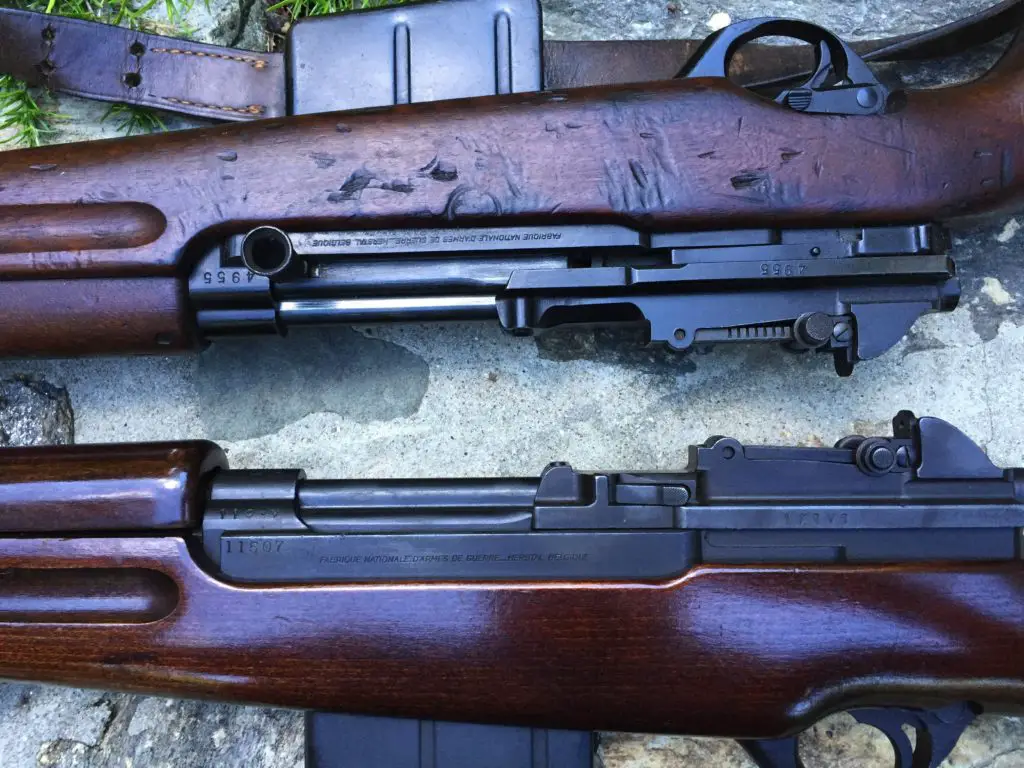 Our pair of FNs. Venezuelan Nº 4955, not import marked; and Egyptian Nº 11507 (mismatched, refinished, imported by Century Arms).