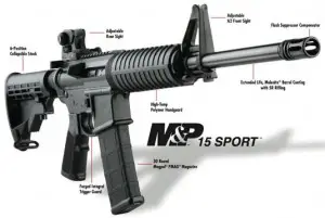 This M&P 15 Sport resembles the gun we had, but ours had an M4-cut barrel -- on a civilian gun that will never mount an M203, a styling affectation. 