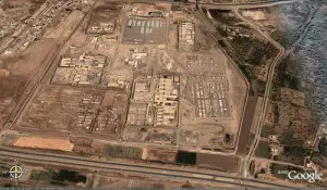 The Abu Ghraib prison complex. These days, the bad guys are on both sides of the wall.