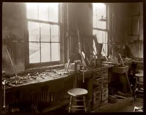 The Browning workshop, back in the day.