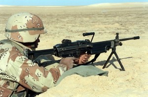 M249 as originally issued, in use in the Gulf War. DOD Photo,