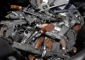 LAPD gun buyback pile