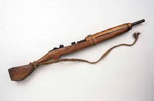 Improvised firearms are not new; they were once a reaction to colonialists' disarmament schemes. Smoothbore gun used by Mau-Mau terrorists in the 1950s.