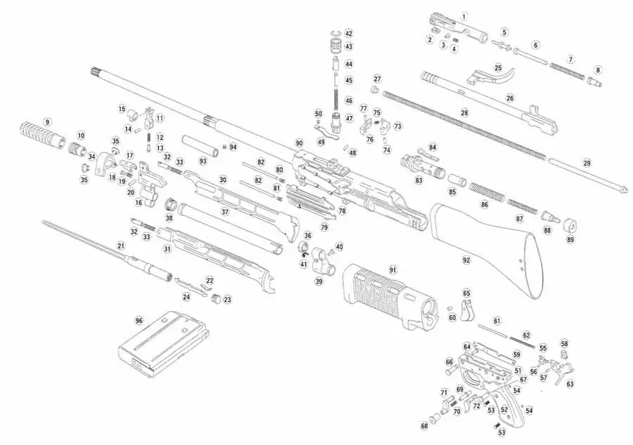FG-42 Type II exploded view