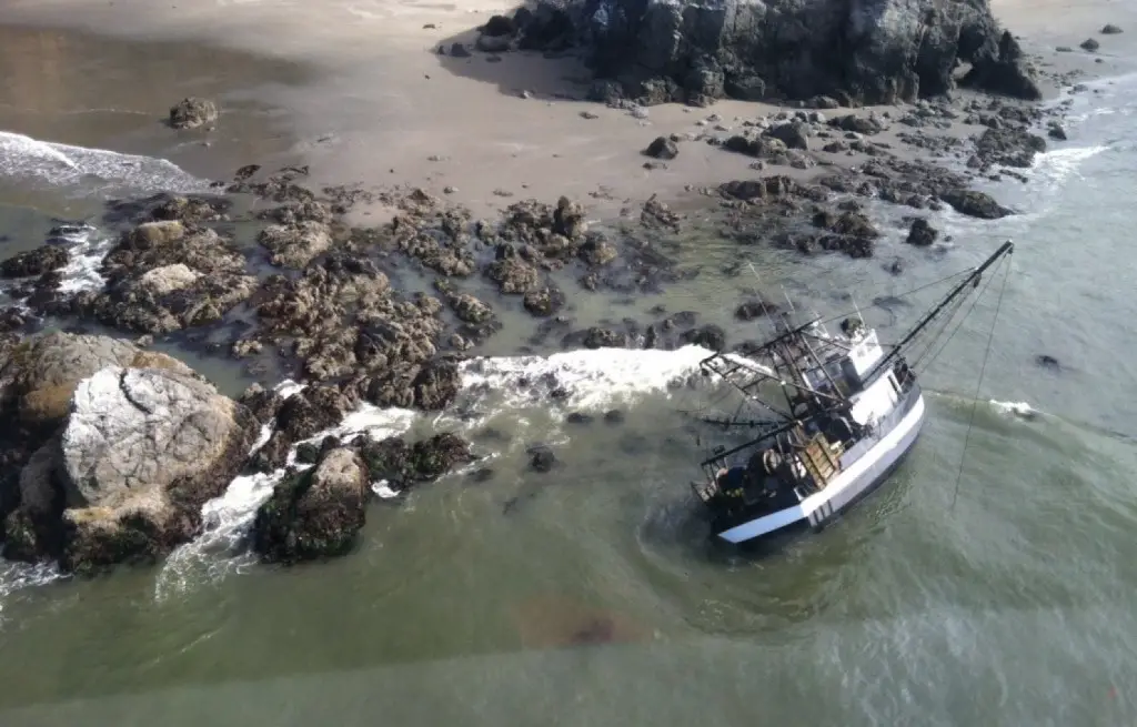 wrecked fishing boat