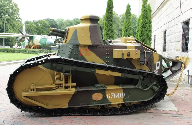 Renault FT17. This one is preserved at a Polish military museum, part of the global FT17 diaspora; this tanks was probably used in the Russo-Polish War. 