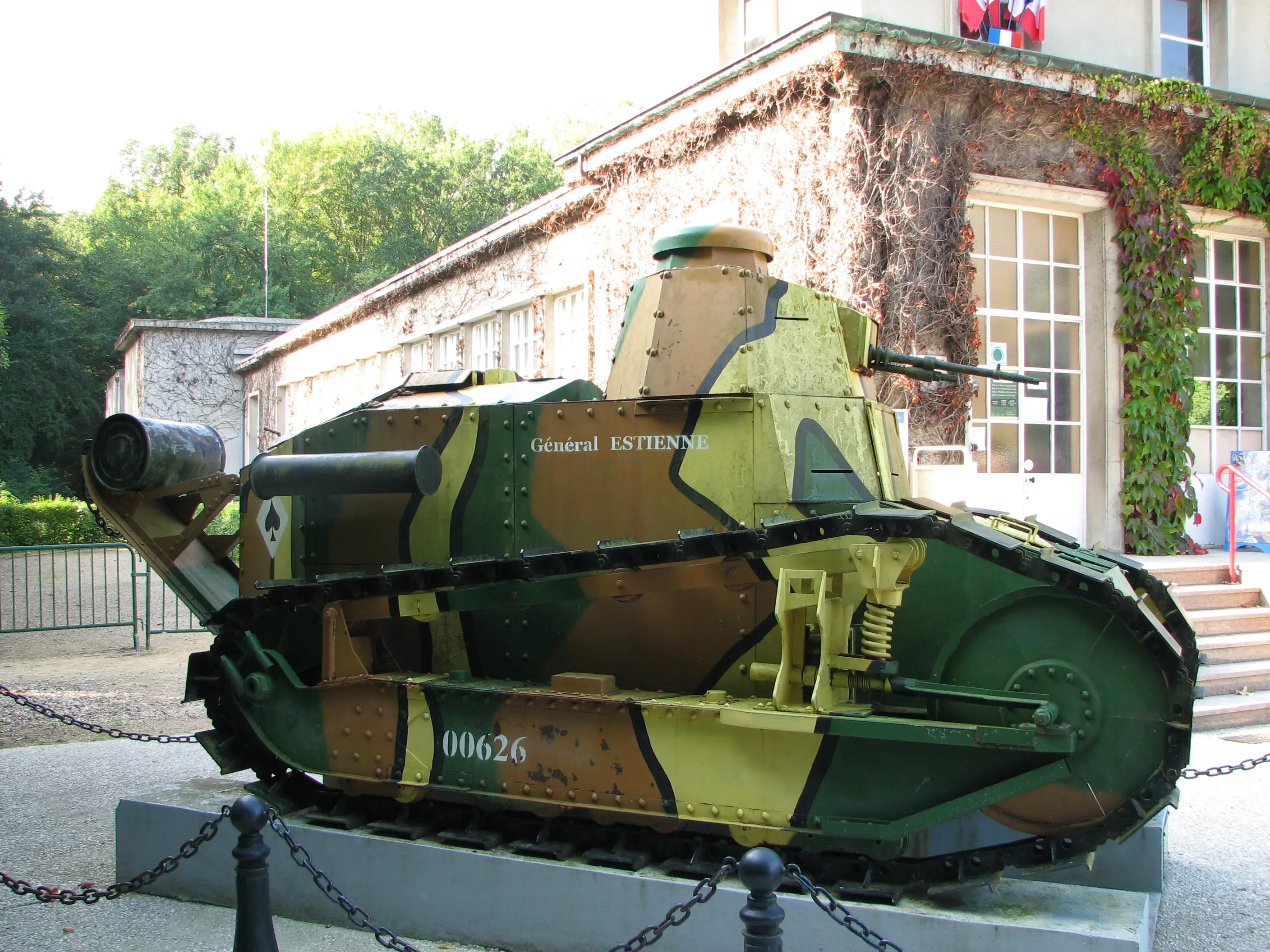 The other side of the Compiègne tank. Note the 8mm Hotchkiss armament. 