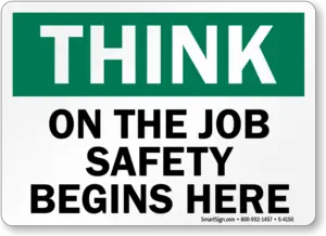 think safety sign