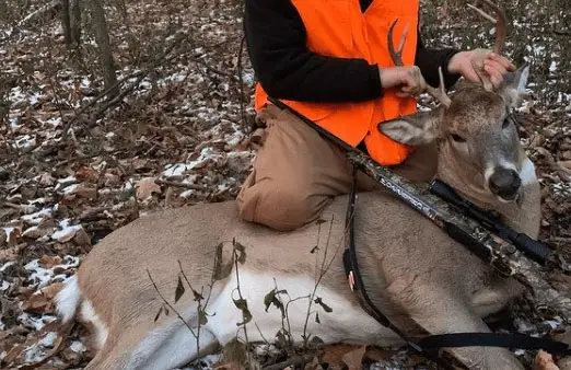 Mossberg Patriot with downed deer from hunting