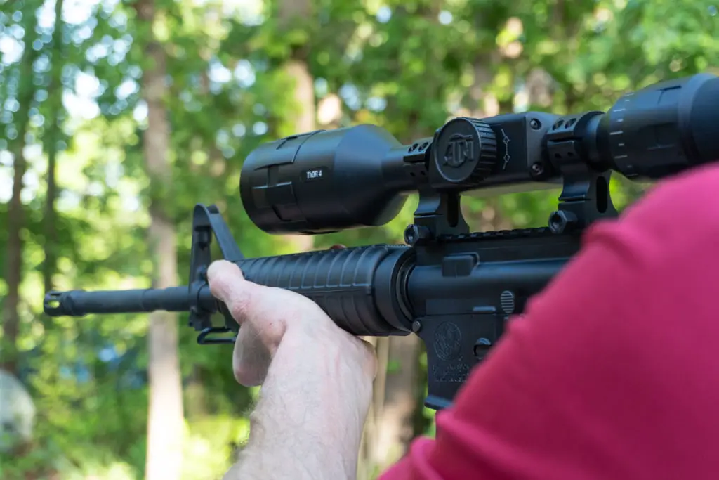 ATN Thor 4 Mounted on a rifle