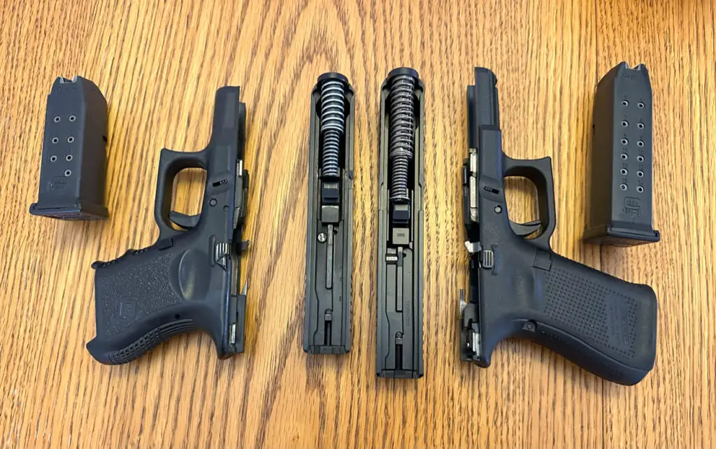 Glock 26 vs Glock 19 cleaning disassembly comparison