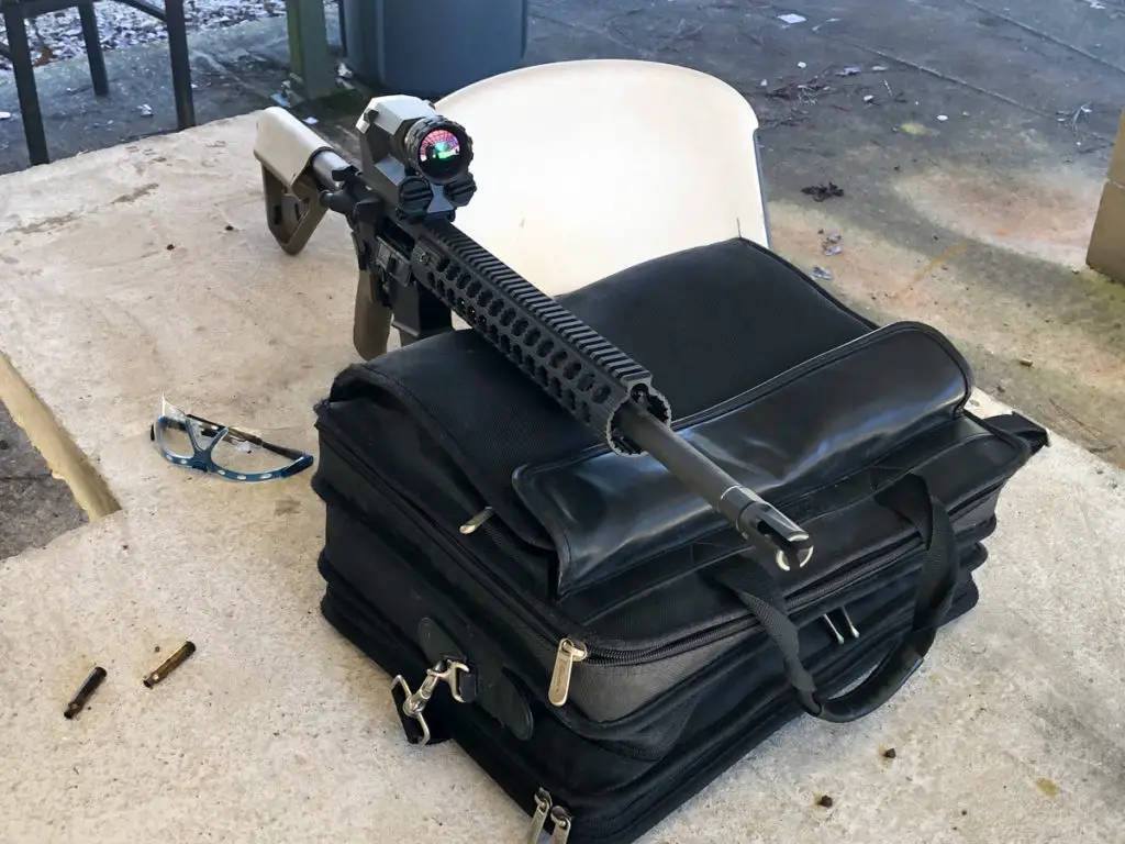 Sig Echo 3 mounted on a rifle at the range